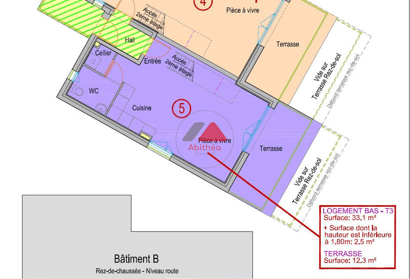 Duplex - 61 m² - 3 pièces