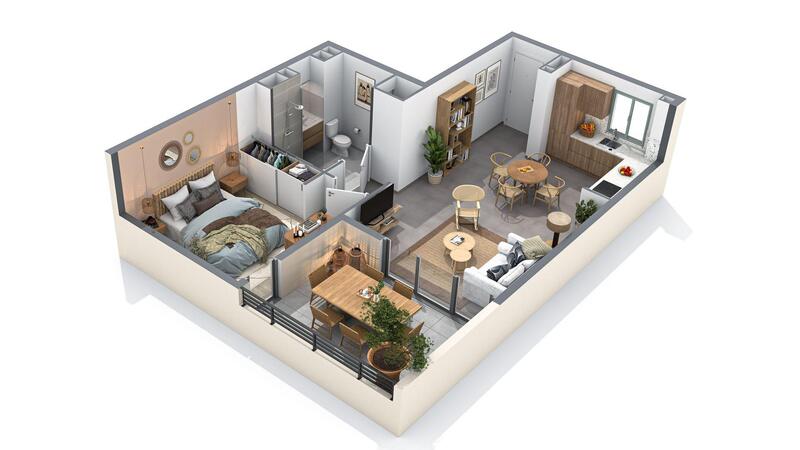 Appartement - 48 m² - 2 pièces