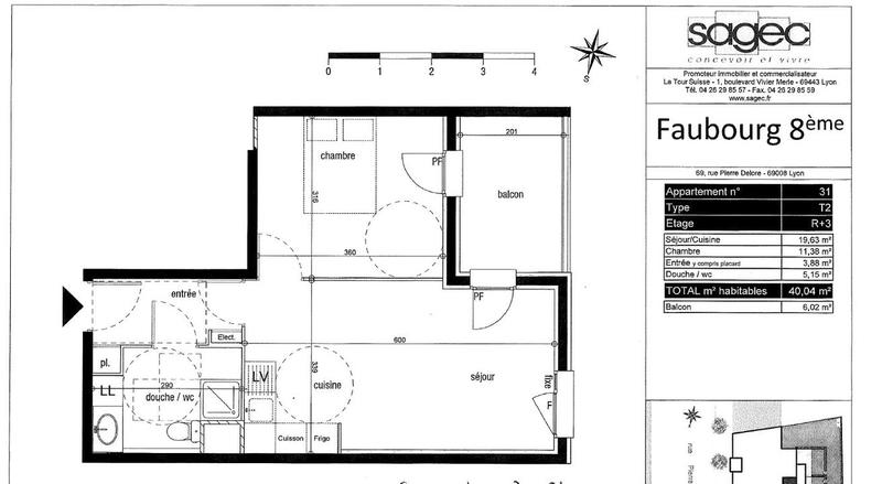 Appartement - 40 m² - 2 pièces