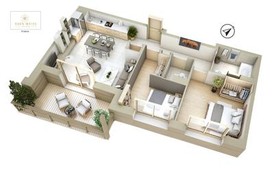 Appartement - 64 m² - 3 pièces