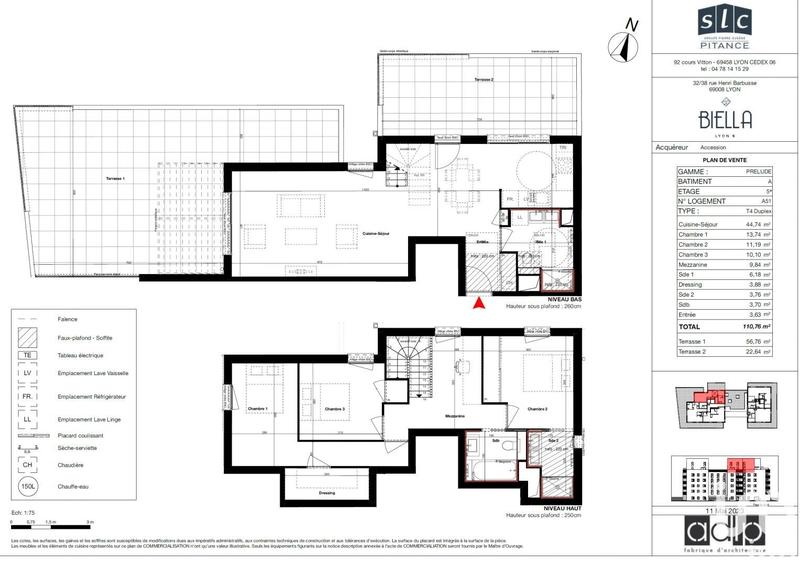 Appartement - 110 m² - 4 pièces