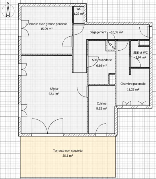 Appartement - 88 m² - 3 pièces