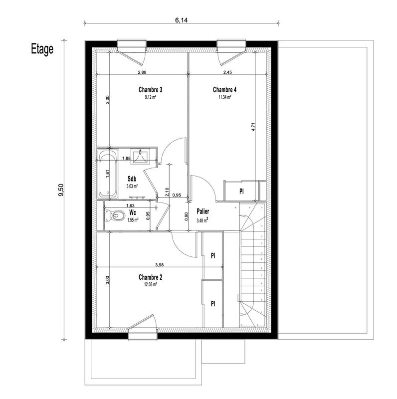 Maison traditionnelle - 98 m² - 5 pièces