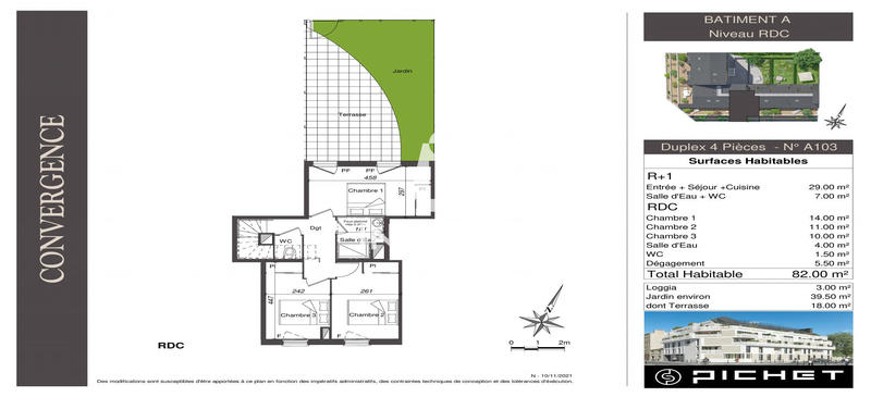 Appartement - 82 m² - 4 pièces