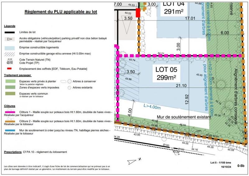 Terrain constructible - 299 m²