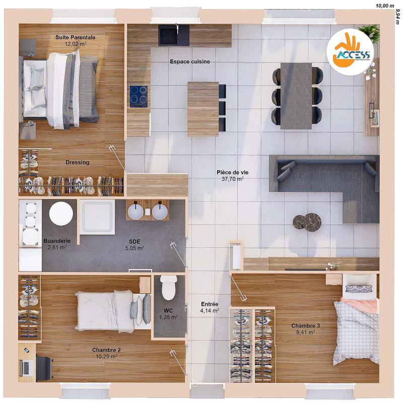 Maison - 83 m² - 5 pièces