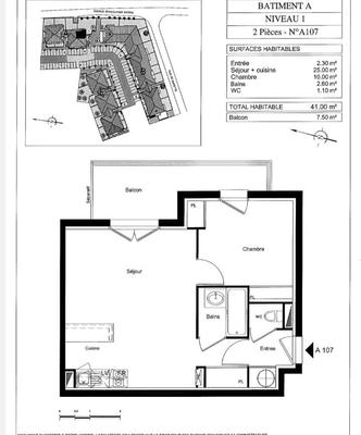 Appartement - 42 m² - 2 pièces