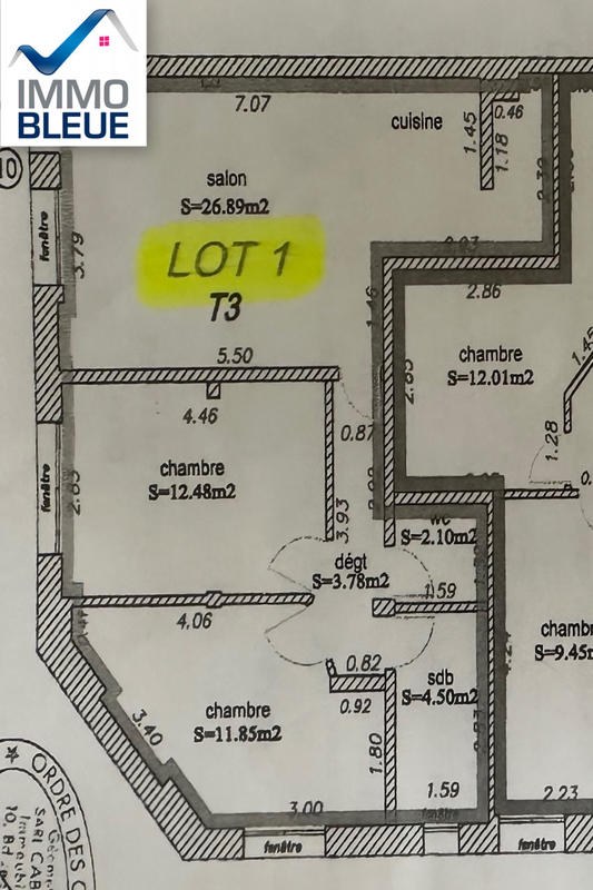 Appartement - 59 m² - 3 pièces