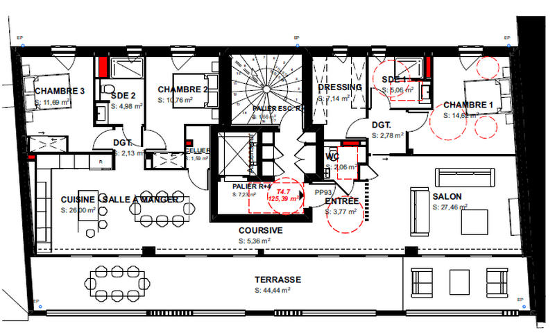 Appartement - 132 m² - 5 pièces