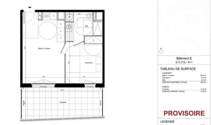 Appartement - 38 m² - 2 pièces