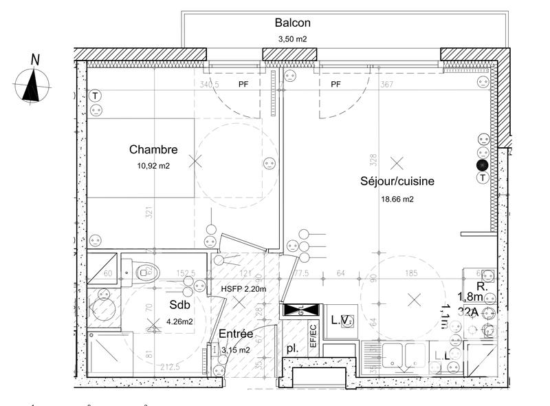 Appartement - 37 m² - 2 pièces