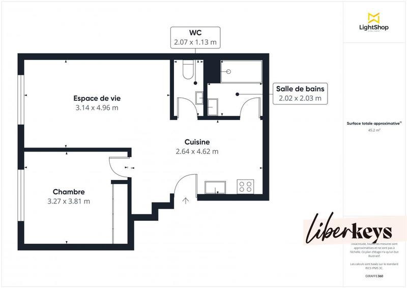 Appartement - 44 m² - 2 pièces