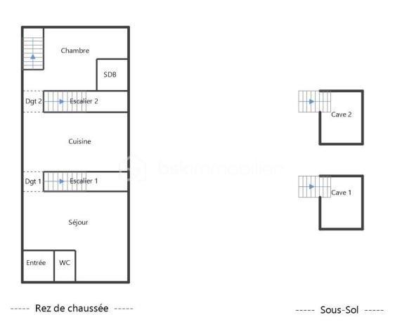 Appartement - 60 m² - 2 pièces