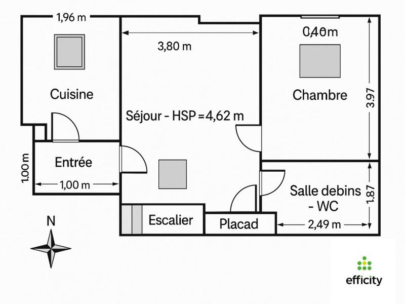 Appartement - 45 m² - 3 pièces