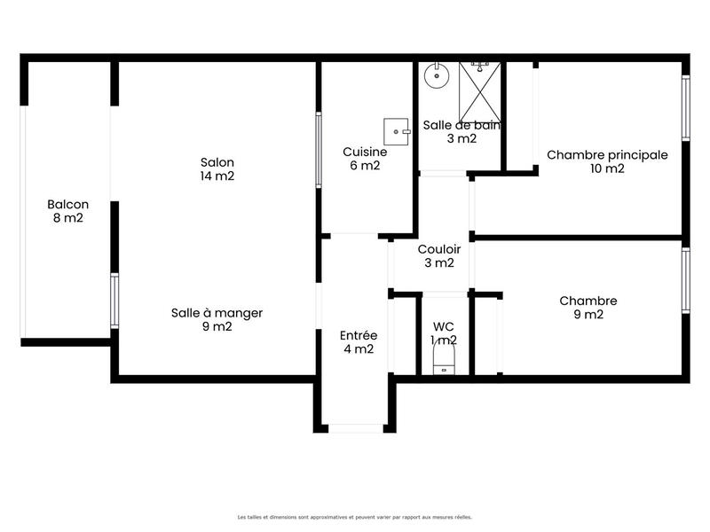 Appartement - 63 m² - 3 pièces