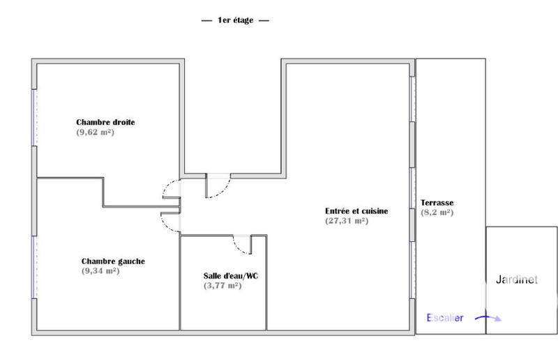Appartement - 50 m² - 3 pièces