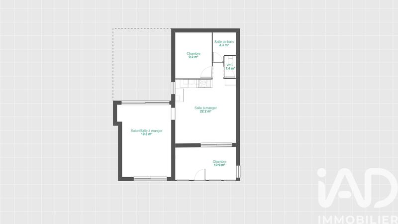 Appartement - 65 m² - 3 pièces