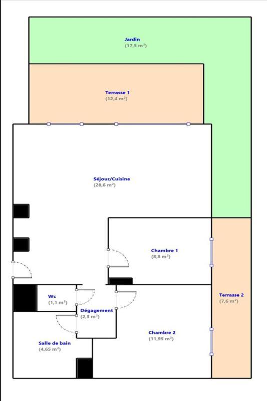 Appartement - 57 m² - 3 pièces