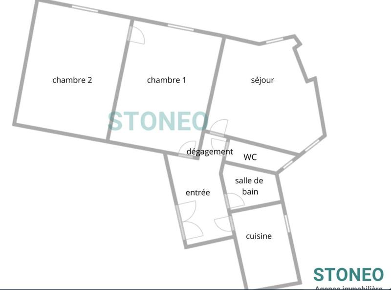 Appartement ancien - 59 m² - 3 pièces