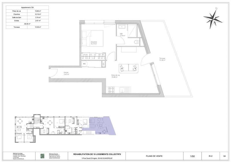 Appartement - 36 m² - 2 pièces