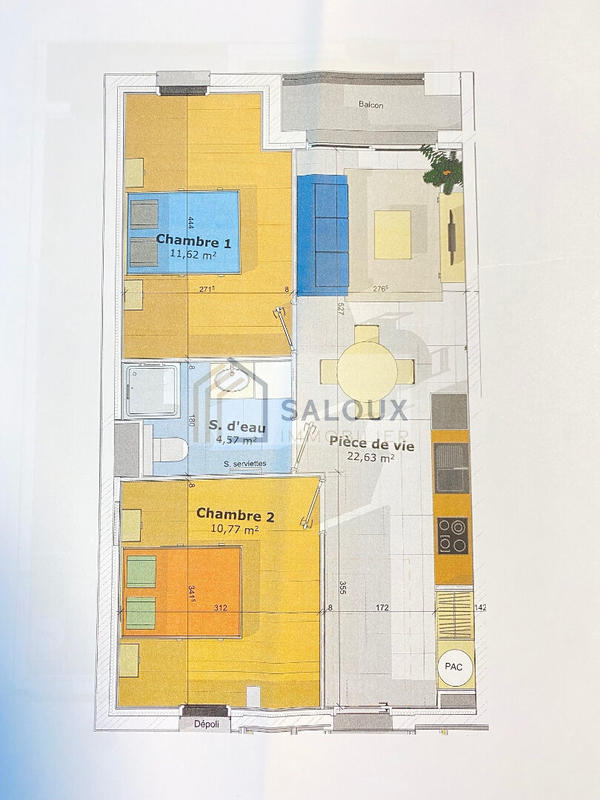 Appartement - 50 m² - 3 pièces