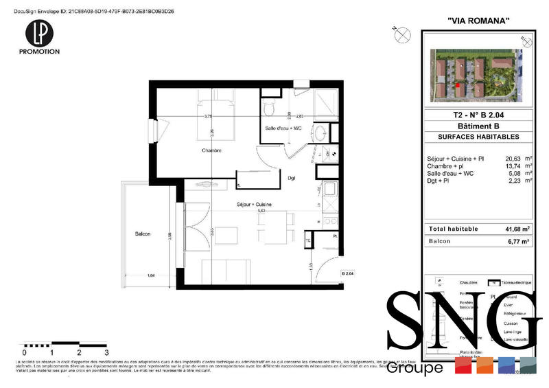 Appartement - 42 m² - 2 pièces