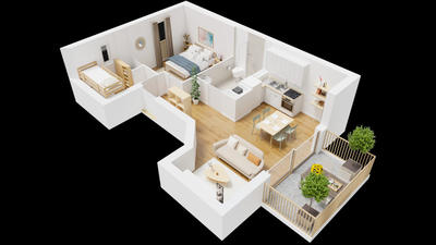 Appartement - 43 m² - 3 pièces