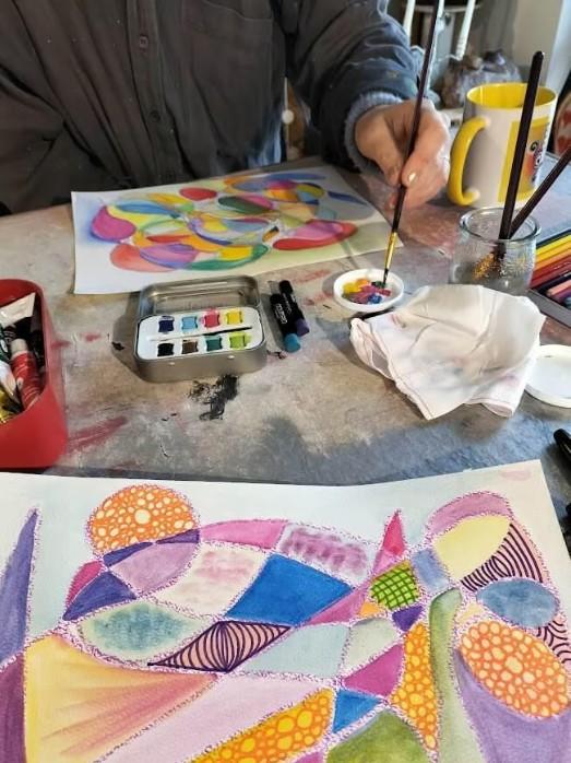 Atelier de peinture abstraite