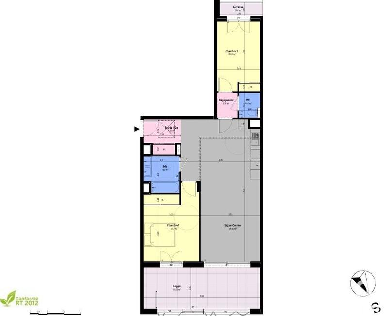 Appartement - 72 m² - 3 pièces