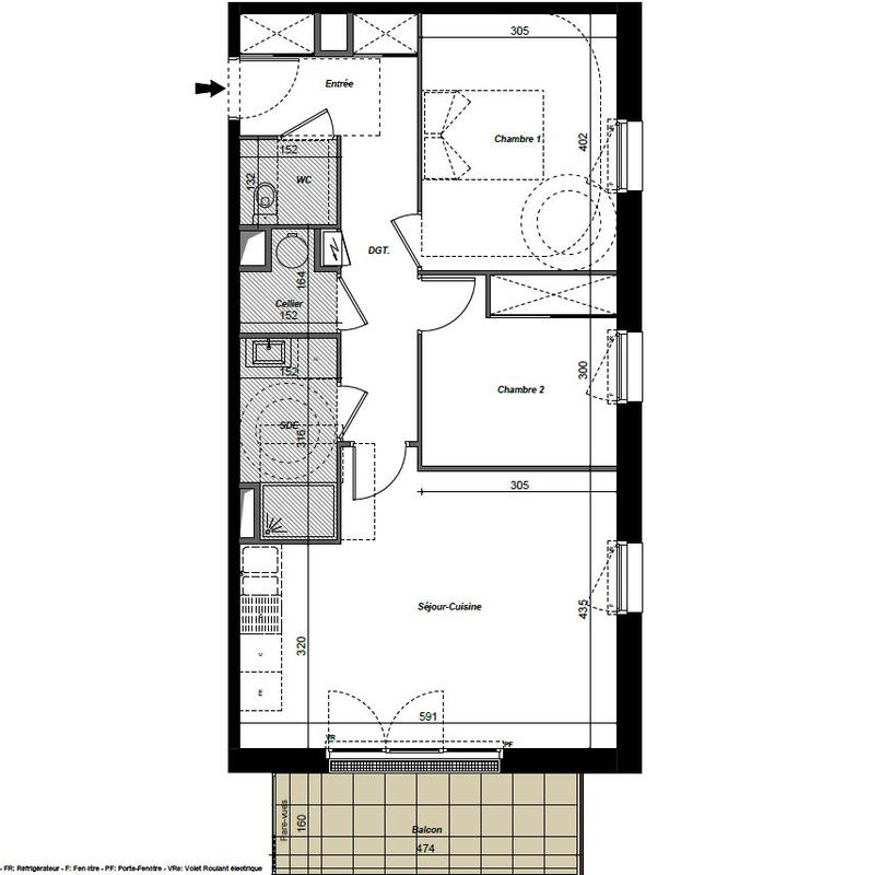 Appartement - 65 m² - 3 pièces