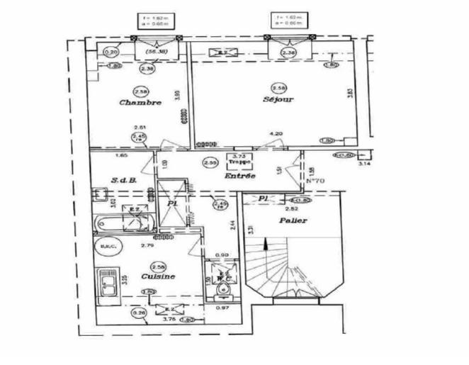 Appartement - 51 m² - 2 pièces