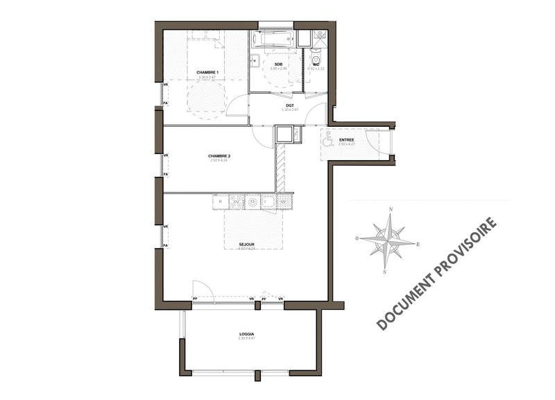 Appartement - 65 m² - 3 pièces
