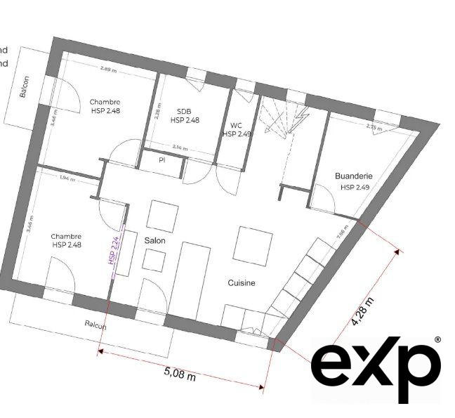 Appartement - 61 m² - 4 pièces