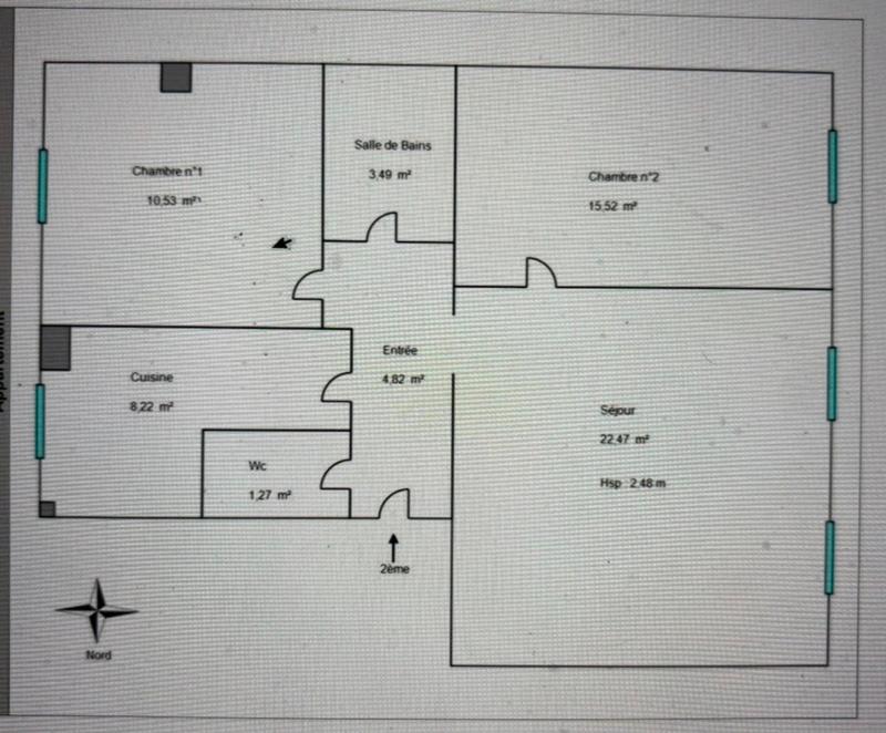 Appartement - 67 m² - 3 pièces