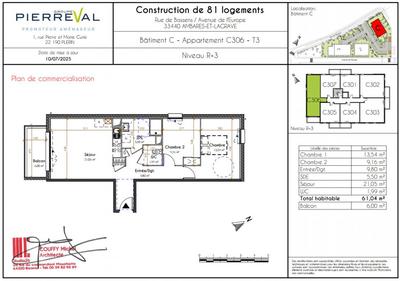 Appartement - 60 m² - 3 pièces