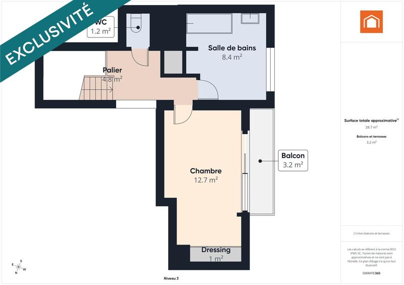 Duplex - 128 m² - 6 pièces