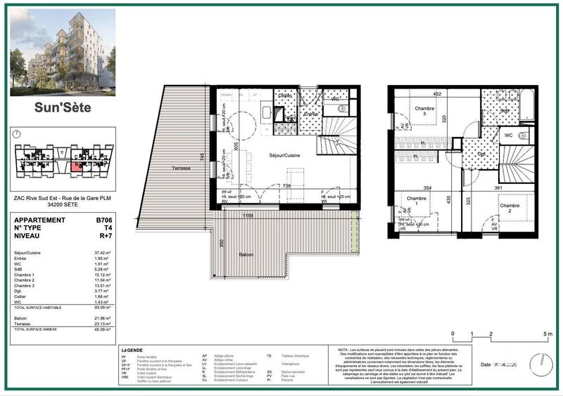 Appartement - 93 m² - 4 pièces