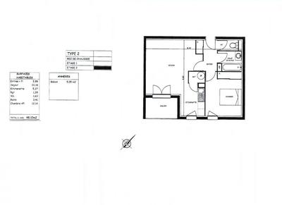 Appartement - 48 m² - 2 pièces