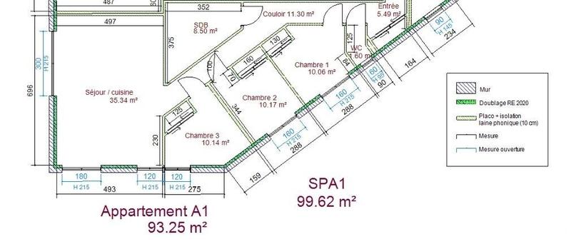 Appartement - 93 m² - 4 pièces