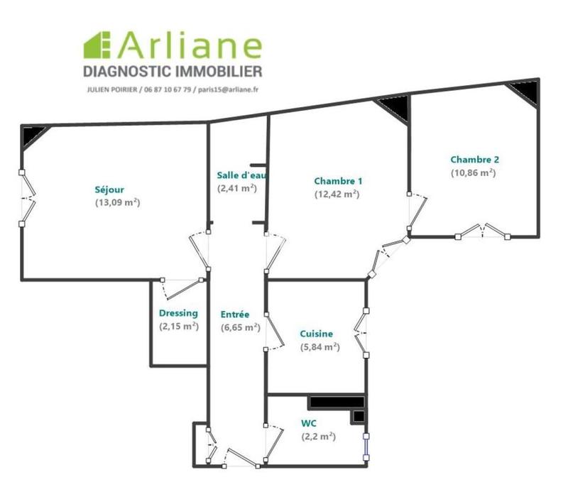 Appartement - 56 m² - 3 pièces