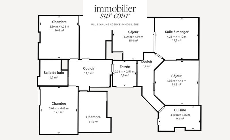 Appartement - 159 m² - 6 pièces