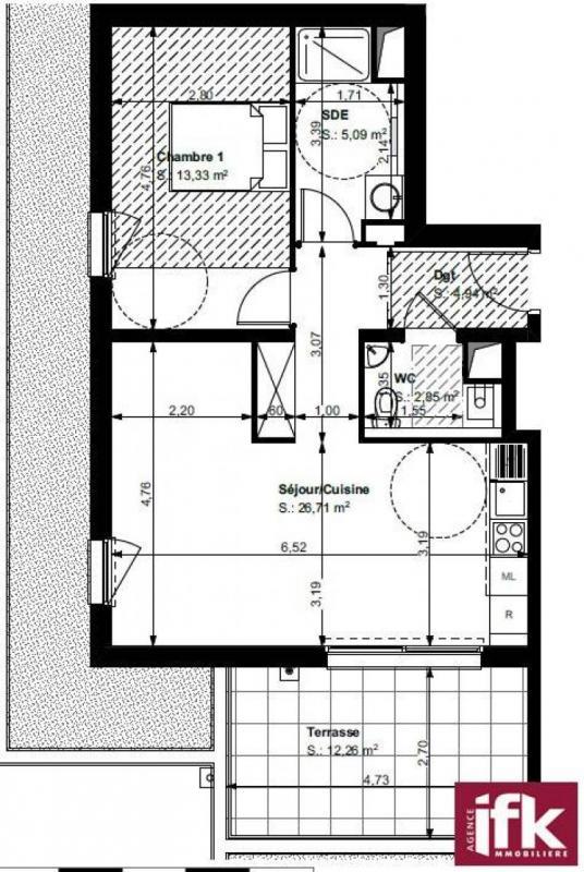 Appartement - 52 m² - 2 pièces