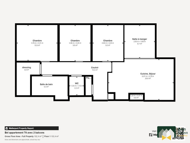 Appartement - 85 m² - 4 pièces