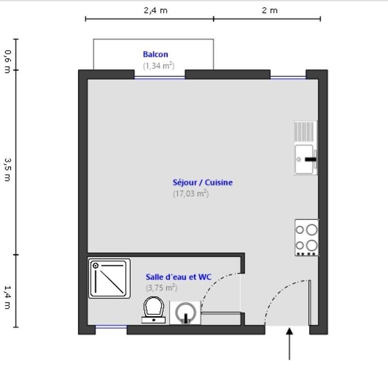 Appartement - 21 m² - 1 pièce