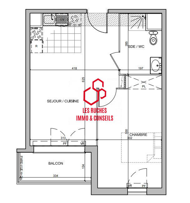 Appartement - 43 m² - 2 pièces