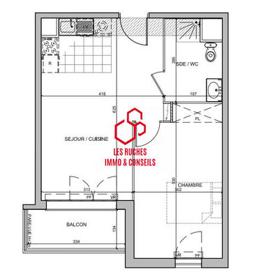 Appartement - 43 m² - 2 pièces