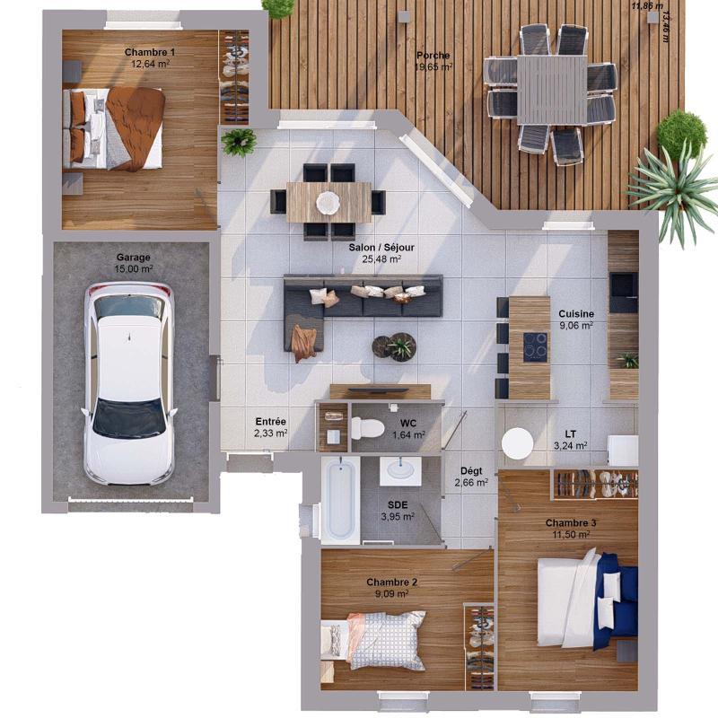 Maison - 82 m² - 5 pièces