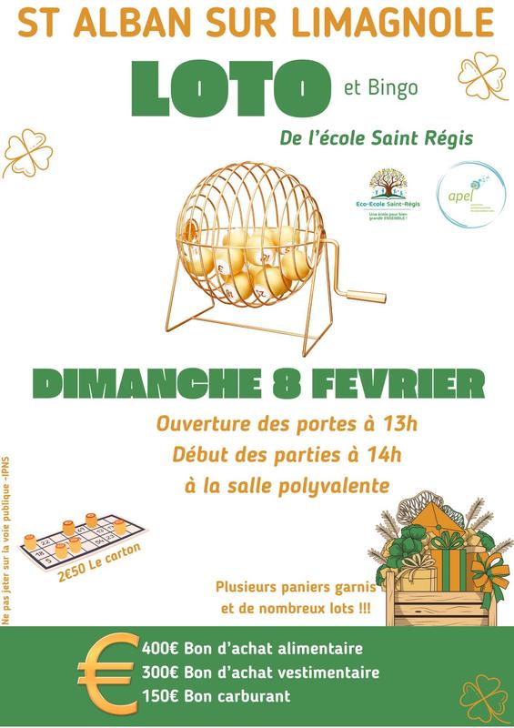 Loto et Bingo de l'Ecole Saint Regis