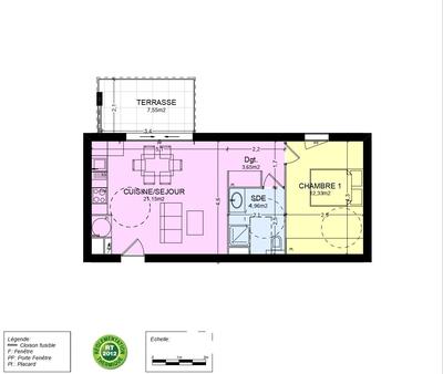 Appartement - 42 m² - 2 pièces