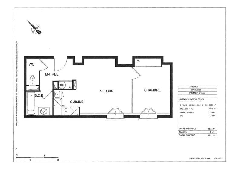 Appartement - 38 m² - 2 pièces